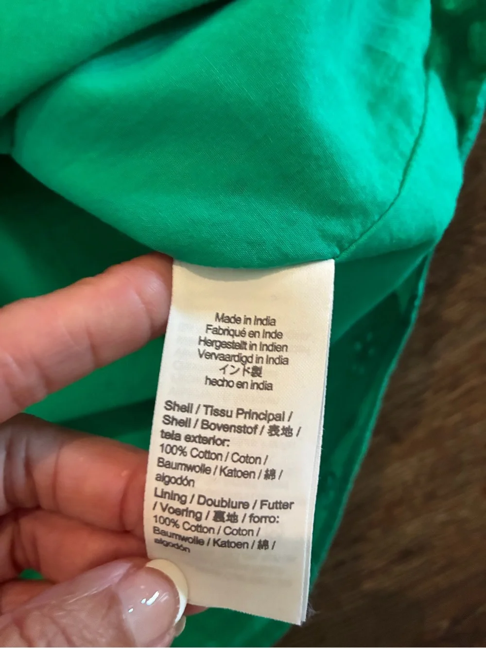 J. Crew Bright Green Eyelet Button-Front V-Neck Blouse